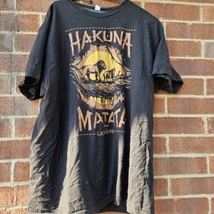 Disney The Lion King Hakuna Matata Graphic T-shirt Dark Gray Men's XXL